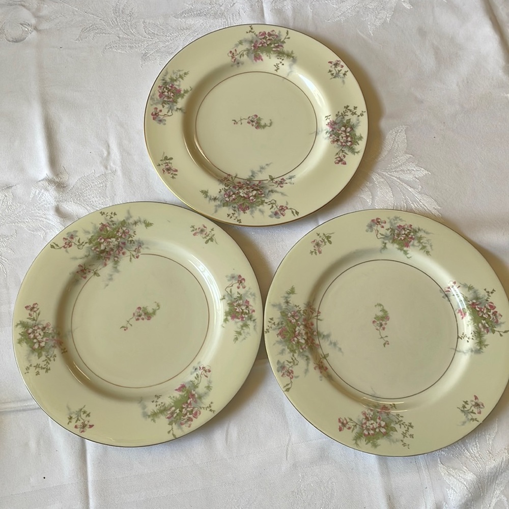 Theodore Haviland New York Apple Blossom pattern set of 3 10.75” dinner plates